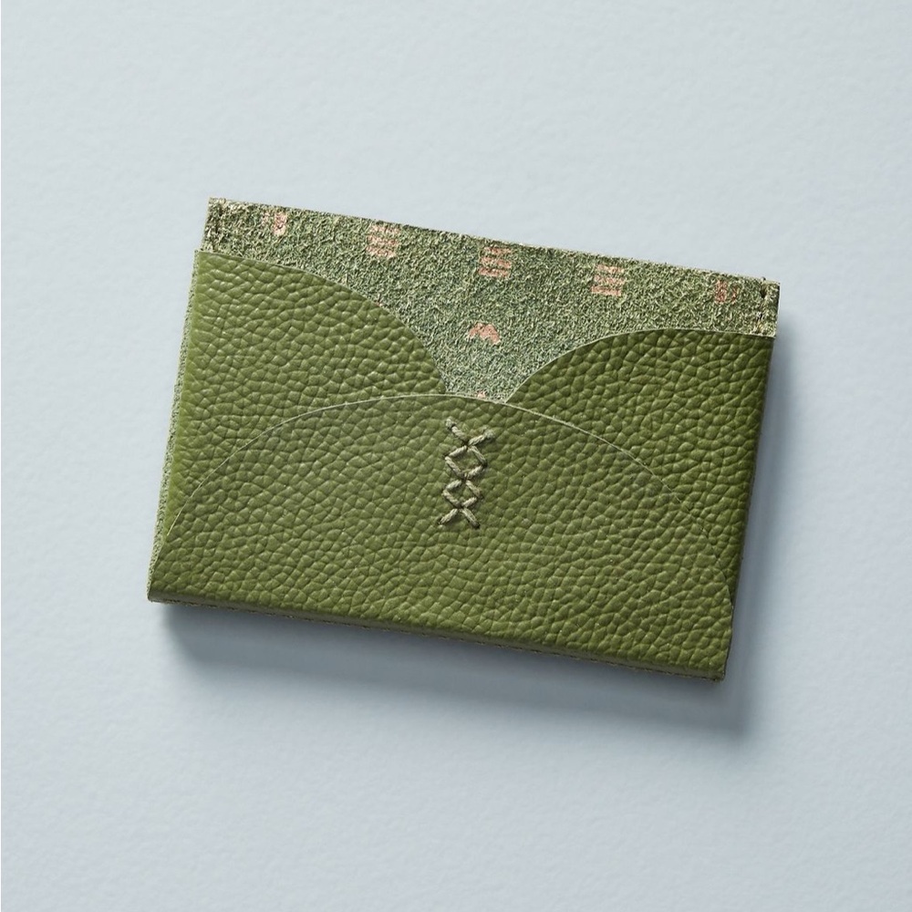 🐰 Anthropologie Yarrow Card Case (NWOT; Green/Gold) - Picture 6 of 8
